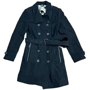 SHORT DOUBLE WOOL TWILL TRENCH COAT